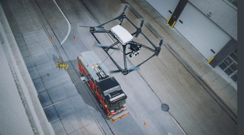 Fotokite Standard overwatch above a fire truck