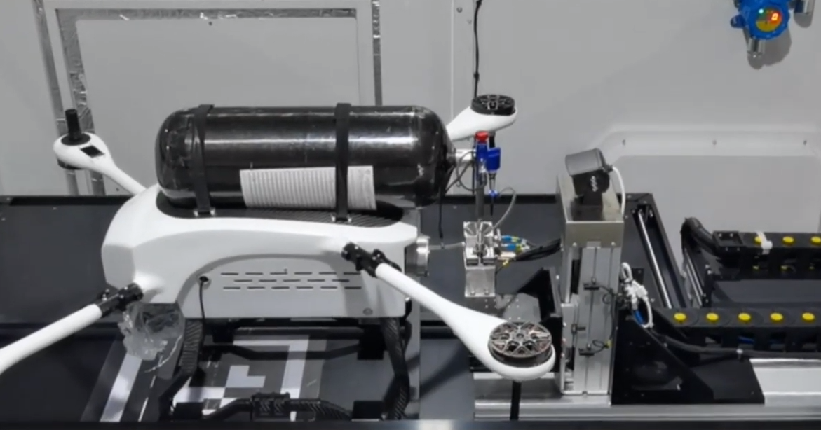 Automated hydrogen refueling of a drone