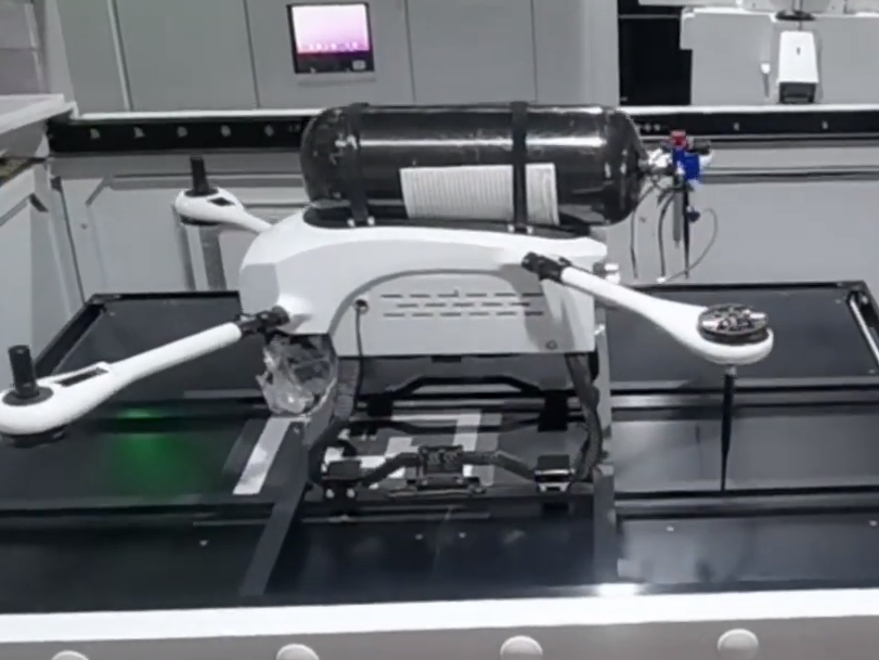 Hydrogen-powered drone on the charging dock