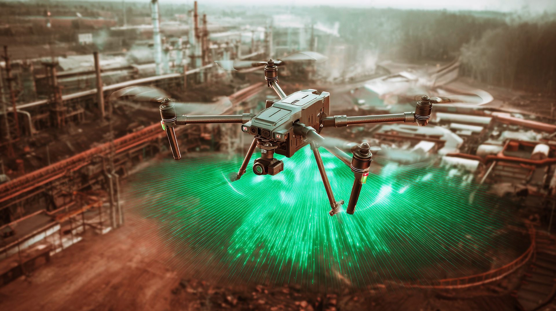 CT-Eye HD electro-optical camera scanning an industrial site