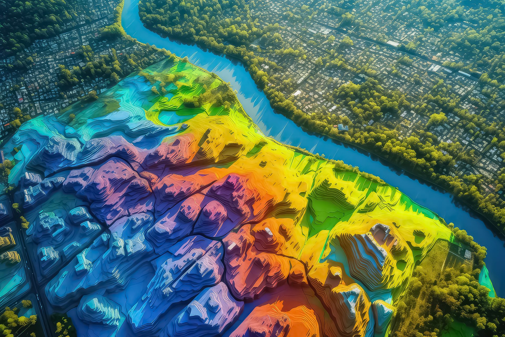 CT-Spec Multi multispectral elevation analysis of a river landscape